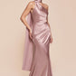 Ladivine 7454 Dress One Shoulder Luxe Satin Fitted Gown