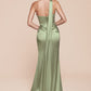 Ladivine 7454 Dress One Shoulder Luxe Satin Fitted Gown