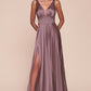 Ladivine 7469 Long Formal Evening Satin Dress with Slit