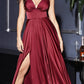 Cinderella Divine 7469W Long Formal A-Line Satin Dress