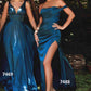 Ladivine 7469 Long Formal Evening Satin Dress with Slit