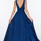 Ladivine 7469 Long Formal Evening Satin Dress with Slit