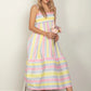 VERY J Striped Woven Smocked Midi Cami Dress - Farnelli