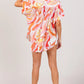 SAGE + FIG Abstract Print Half Button Blouse - Farnelli