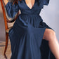 Cinderella Divine 7475C Long Split Blouson Sleeve Formal Dress Thigh Split