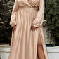 Cinderella Divine 7475C Long Split Blouson Sleeve Formal Dress Thigh Split