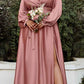 Cinderella Divine 7475C Long Split Blouson Sleeve Formal Dress Thigh Split