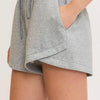 Umgee Full Size Drawstring Sweatshorts with Pockets Plus Size - Gray