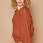 POL Cable Knit Cutout Long Sleeve Sweater - Farnelli