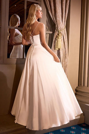 A-Line Wedding Dress With Spaghetti Straps - Farnelli