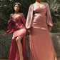 Cinderella Divine 7482C Long Sleeve Off the Shoulder Soft Satin Fitted Dress
