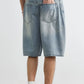 Men's Plus Size Relaxed Fit Wash Denim Shorts - Farnelli