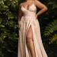Cinderella Divine 7485C Sweetheart Neckline Soft Satin A-Line Formal Dress