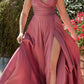 Ladivine 7485 Long Sweetheart Soft Satin A-Line Formal Dress
