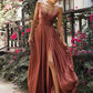 Ladivine 7485 Long Sweetheart Soft Satin A-Line Formal Dress