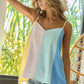 BiBi Linen Woven Color Block Sleeveless Top - Farnelli