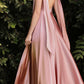 Cinderella Divine 7490 Long Soft Satin A-Line Dress