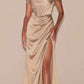 Ladivine 7492 Satin Off the Shoulder Corset Satin Formal Gown