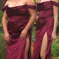 Ladivine 7492 Satin Off the Shoulder Corset Satin Formal Gown