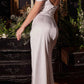 Ladivine 7492W Satin Off The Shoulder Corset Off White Gown