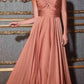 Ladivine 7496 Floor Length A-Line Luxurious Satin Strapless Keyhole Dress