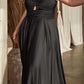 Ladivine 7496 Floor Length A-Line Luxurious Satin Strapless Keyhole Dress