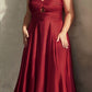 Ladivine 7496 Floor Length A-Line Luxurious Satin Strapless Keyhole Dress