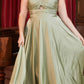 Ladivine 7496 Floor Length A-Line Luxurious Satin Strapless Keyhole Dress