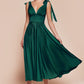 Ladivine 7499 Dress Tea Length Satin A-Line Dress