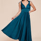 Ladivine 7499 Dress Tea Length Satin A-Line Dress