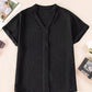 Lilla Notched Neck Batwing Sleeve Lightweight Blouse - Farnelli
