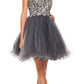 Juliet 749 Poofy A Line Short Dress Tulle Embroidery