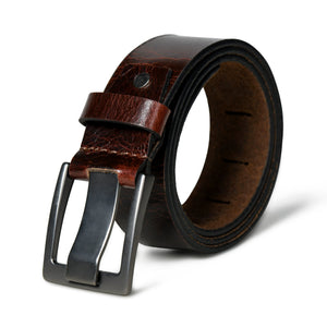 Dark brown leather belt with a classic buckle from Classy Leather Bags, featuring smooth, high-quality leather suitable for formal wear.