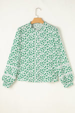 Melanie Lace Floral Puff Sleeve Top - Farnelli