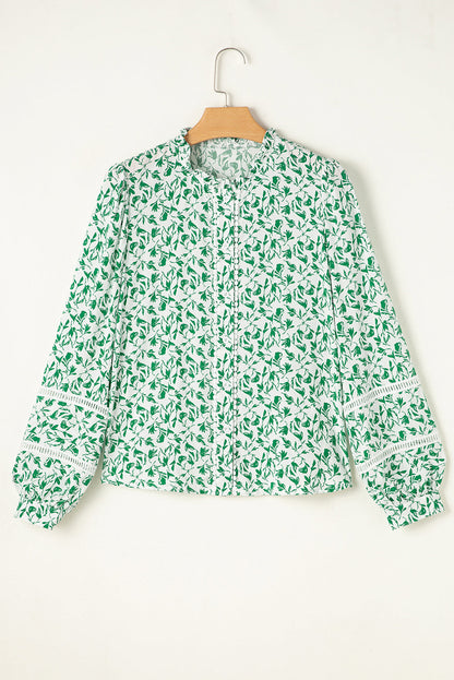 Melanie Lace Floral Puff Sleeve Top - Farnelli