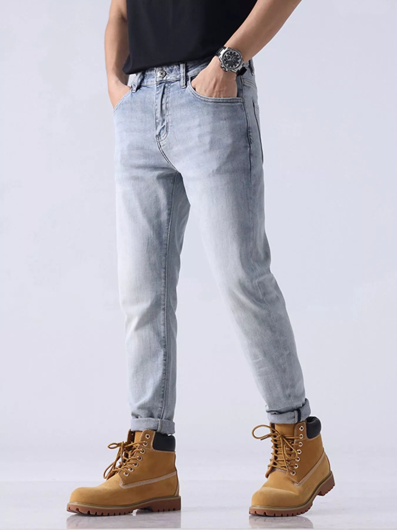 Men's Washed Slim Fit Jeans - Farnelli