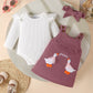 Children's Ruffled Trim Bodysuit and Dress Set with Headband - Farnelli