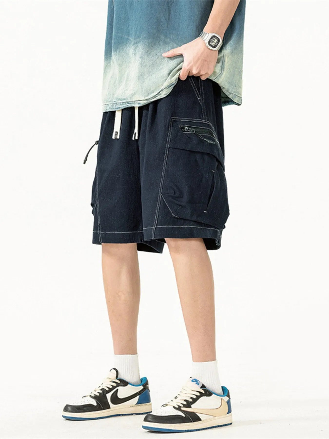 Men's Plus Size Drawstring Cargo Shorts - Farnelli