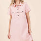Mittoshop Button Detail Collared Neck Short Sleeve Shirt Dress - Farnelli