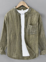 Men's Plus Size Button Up Long Sleeve Shirt - Farnelli