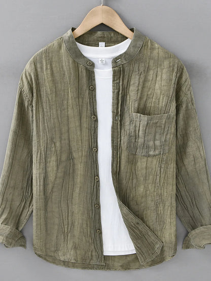 Men's Plus Size Button Up Long Sleeve Shirt - Farnelli