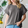 Heimish Full Size Short Sleeve Round Neck T-Shirt - Charcoal