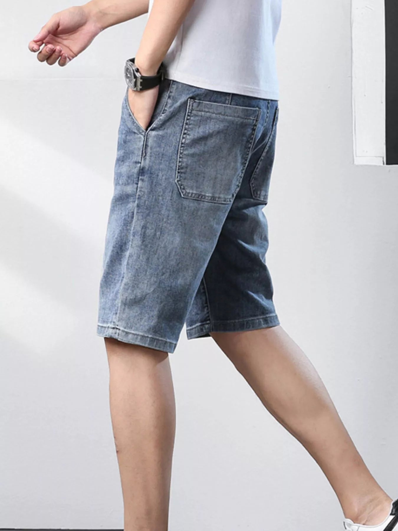 Men's Casual Drawstring Denim Shorts - Farnelli