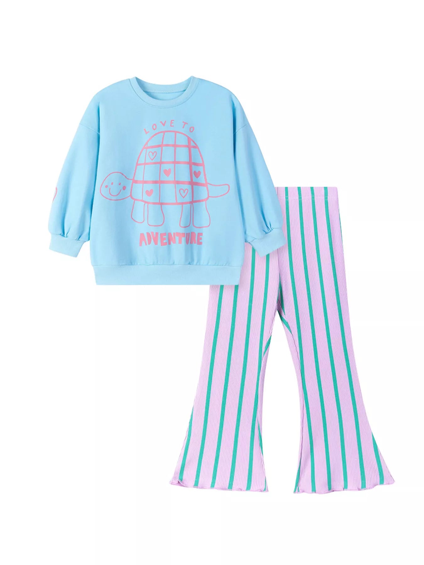 Children's Turtle Round Neck Top and Pants Set - Farnelli