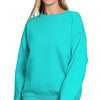 Zenana Fleece Crewneck Long Sleeve Sweatshirt - TURQUOISE