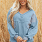 Madison Exposed Seam Waffle Baggy Pullover - Farnelli