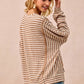 BiBi Open Seam Detail Textured Stripe Knit Top - Farnelli