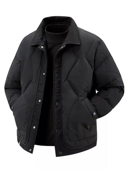 Men's Plus Size Quilted Snap-Down Padded Coat - Farnelli
