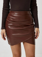Ruched Asymmetrical Hem Skirt - Farnelli
