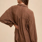 Annie Wear Openwork Button Down Drop Shoulder Shirt - Farnelli
